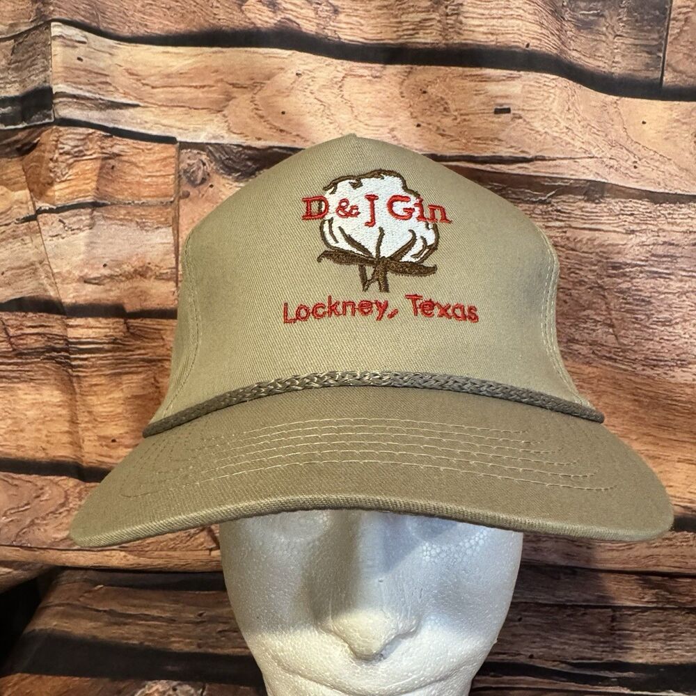 D&J Gin Lockney Texas Cotton Boll Snapback Hat - Farm Ranch Adjustable Cap